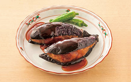 なすのはさみ揚げ 黒酢あん